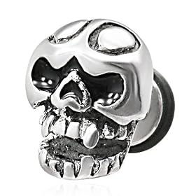 The Stainless Steel Jewellery Shop – Stainless Steel Vampire Skull Chin Labret – Includes FREE Velvet Jewellery Gift Pouch thumbnail