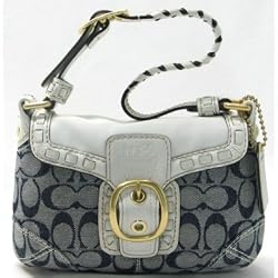 Coach Bleecker Signature Resort Denim Flap Hobo 11501