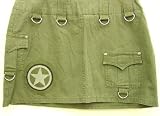 Serious Clothing Army Green Mini Skirt Metal Rings Punk Skirt Small - Large