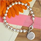 Greek Personalized Silver Bead Bracelet