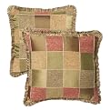 Set of 2 Loft Plaid Fringed Pillows - Terra Cotta (18x18")