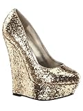 51fzsANBOBL. SL160  Platform Gold Glitter Wedge Pumps   7