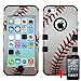 APPLE IPHONE 5C WHITE BLACK BASEBALL SPORT HYBRID RIB CAGE COVER HARD GEL CASE + FREE SCREEN PROTECTOR from [ACCESSORY ARENA]