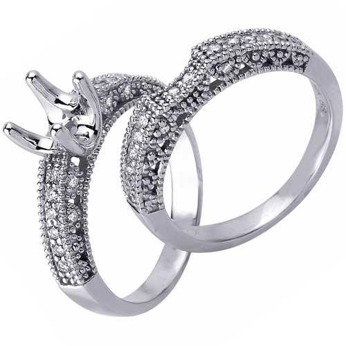 .60 Carat Vintage Diamond Engagement Ring Wedding Band Mount Setting Heirloom