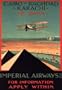 AIRPLANE AIR SERVICE CAIRO BAGHDAD KARACHI IMPERIAL AIRWAYS EGYPT PLANE LARGE VINTAGE POSTER REPRO