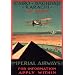 AIRPLANE AIR SERVICE CAIRO BAGHDAD KARACHI IMPERIAL AIRWAYS EGYPT PLANE LARGE VINTAGE POSTER REPRO