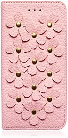 iPhone 7 Case (4.7"), Premium Handmade PU Leather Wallet Case with 2 Card Holder for iPhone 7, Book Design 3D Flower Patchwork Flip Cover Case for Girls and Women (Pink)