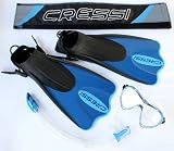 Cressi Snorkeling Scuba Dive Mask Fins Dry Snorkel Gear Set , Blue, X Small/Small 51fzvpgpktL. SL160 Cressi Snorkeling Scuba Dive Mask Fins Dry Snorkel Gear Set , Blue, X Small/Small