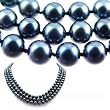 AAA Quality 16-18 Inch Triple Strand Round 6.5-7mm Black Akoya SaltWater Cultured Pearl Necklace