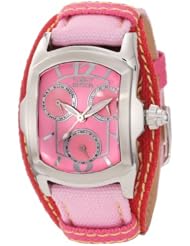 Invicta Womens 12275 Lupah Pink Dial Light Pink and Red Canvas Watch