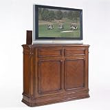 ImportAdvantage AT4471 - Stained Crystal Pointe Plasma / LCD Foot-Of-Bed TV Lift Console in Stained