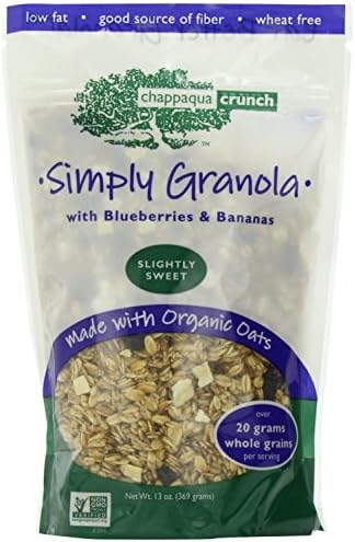 Chappaqua Crunch Simply Granola with Blueberries & Bananas, 13 OZ(Pack of 3)