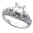 14K White Gold Diamond Engagement Ring Semimount - CENTER STONE NOT INCLUDED - 0.27 Ct.