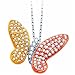 0.41Ct Diamond Tricolor Butterfly Pendant Necklace
