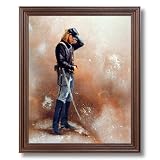 Civil War Blue Soldier Home Decor Wall Picture Cherry Framed Art Print