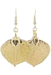 Gold Plated Aspen Leaf Earrings