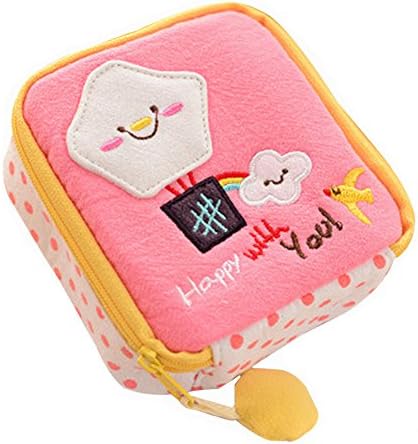 Mdchatbeauty Girl's Cotton Cartoon Sanitary Napkin Bag Small Child's Storage Package