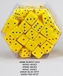 48mm Rubber d6 Dice, Yellow with Red pips