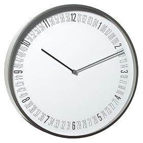Bai Design BAI.884.NU1 Modernist Modern Wall Clock in Numeric Silver