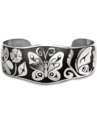 Sterling Silver Coastal Garden Northwest Coast Native American Bracelet. Made in USA.