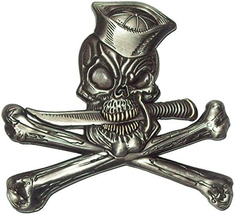 USN - Jolly Roger Skull and Crossbones LARGE Military Coin