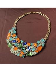 Colorful Stones Necklace Bib Statement Necklace