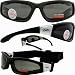 Sporting Goods : TRIUMPH FOAM PADDED MOTORCYCLE SUNGLASSES UV400 CONVERT FROM GLASSES TO GOGGLES DOUBLE ANTI-FOG BIKER EYEWEAR SMOKE LENSES BLACK FRAME
