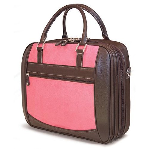 Pink Suede ScanFast Element Airline Checkpoint Friendly Laptop Briefcase