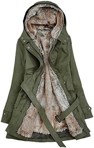 New Healer Women's Thicken Mid-length Lamb Wool Cotton Coats Jacket (M, armygreen)