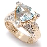 SAVE 74% Michael Valitutti 14K Aquamarine & Diamond Yellow Gold Ring - FREE Shipping! & FREE Gemstone Information Card - OVERSTOCK Clearance Sale!