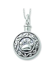 Silver Antiqued Paw Ash Holder 18in Necklace. Metal Weight- 18.68g.