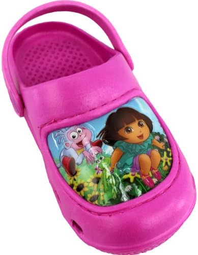 Nick Jr. Dora the Explorer "Leap Frog" Hot Pink Clogs Shoes 5/6-9/10 (9/10)