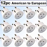 American to European Schuko Outlet Plug Adapter - 12 Pack