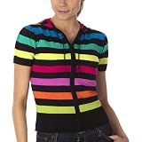 Juniors' Xhilaration Striped Hoodie - Black