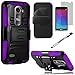LG POWER CASE, Phonelicious® For LG POWER L22C (Straight talk) / LG LEON C40 (TMOBILE / METRO PCS) Xtreme Heavy Duty Hybrid Armor Dual Layer Rhino Kickstand Belt Holster Clip Combo Rugged Case Tuff + LCD Clear Screen Phone Protector Combo & Phonelicious® Pen Stylus (Purple Extreme)