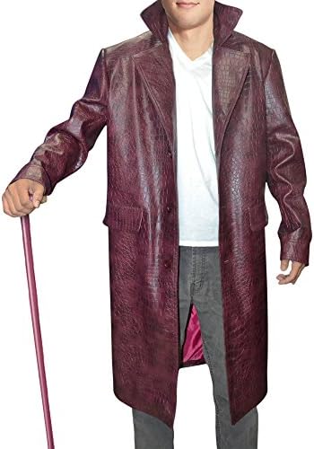 Suicide Squad Jared Leto Crocodile Leather Coat - Joker Coat (Medium, Purple)