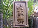 BAMBOO TIKI SIGN TIKI BAR W/ TIKI MASK - TIKI BAR DECOR
