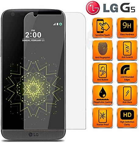 ClearScreenz LG G5 Screen Protector .03mm Tempered Glass Protector. Compatible With all Protective Cases. Lifetime Warranty. Guaranteed the Strongest Screen Protector on Amazon!