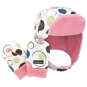 Columbia Sportswear Earflap Mitten Set, Lollipop Bubble Print