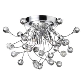 Dainolite 120-15FH 3-Light Crystal Fixture, Polished Chrome Crystal by Dainolite