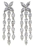 Platinum Marquise Diamond Chandelier Earrings (10.80 cttw, E-F Color, VS1-VS2 Clarity)