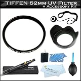 Lens Care Package With 52mm UV Filter and Lens Hood For Nikon 18-55mm, Tamron 55-200mm and other lenses with 52mm filter size