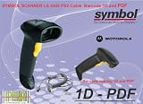 Symbol LS 4208-1D/2D=PDF handheld laser scanner-PS-2 (Keyboard Wedge) or USB ($42), Black, continuous one-pass scanning, innovative multi-line rastering scan pattern, wide working range and superior motion tolerance (faster production than Symbol LS 2208)
