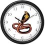 King Cobra Snake Animal Wall Clock by WatchBuddy Timepieces (Black Frame)
