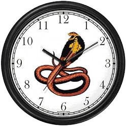 King Cobra Snake Animal Wall Clock by WatchBuddy Timepieces (Hunter Green Frame)