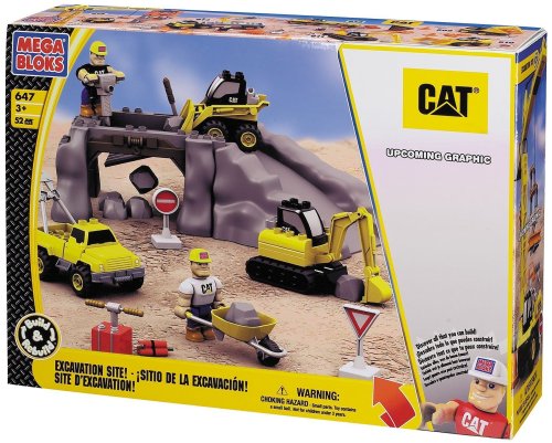 Childrens Toyshop  Toys : Mega Bloks  CAT Excavation Site