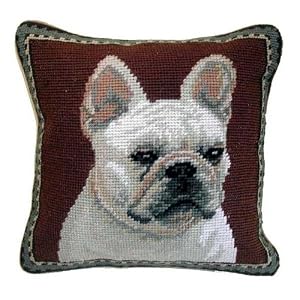 French Bulldog Dog Needlepoint Throw Pillow 10"