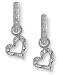 Lazy Heart Pave Diamond Earring Charm in white gold by Zasha Signature Jewelry