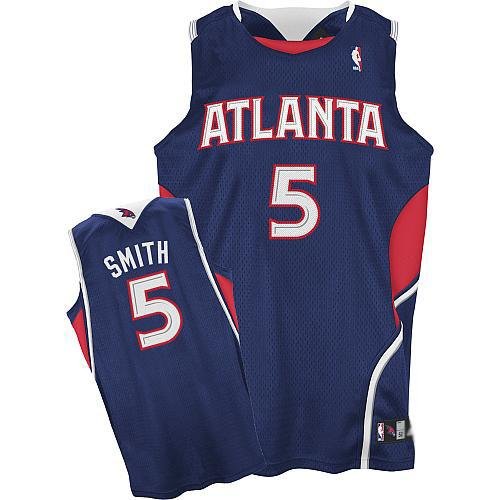 Josh Smith #5 Blue Atlanta Hawks Adidas Swingman All Stitched Replica Jersey - LARGE