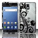 Samsung Infuse 4G Accessory - Silver Black Vines Design Protective Hard Cas ....